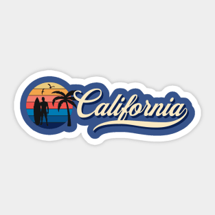 Retro California Surfing Sticker